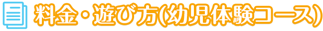 料金・遊び方(幼児体験コース)